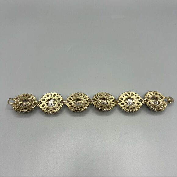 Banana Republic Floral Gold and Brown Rhinestone Bracelet - Picture 3 of 4